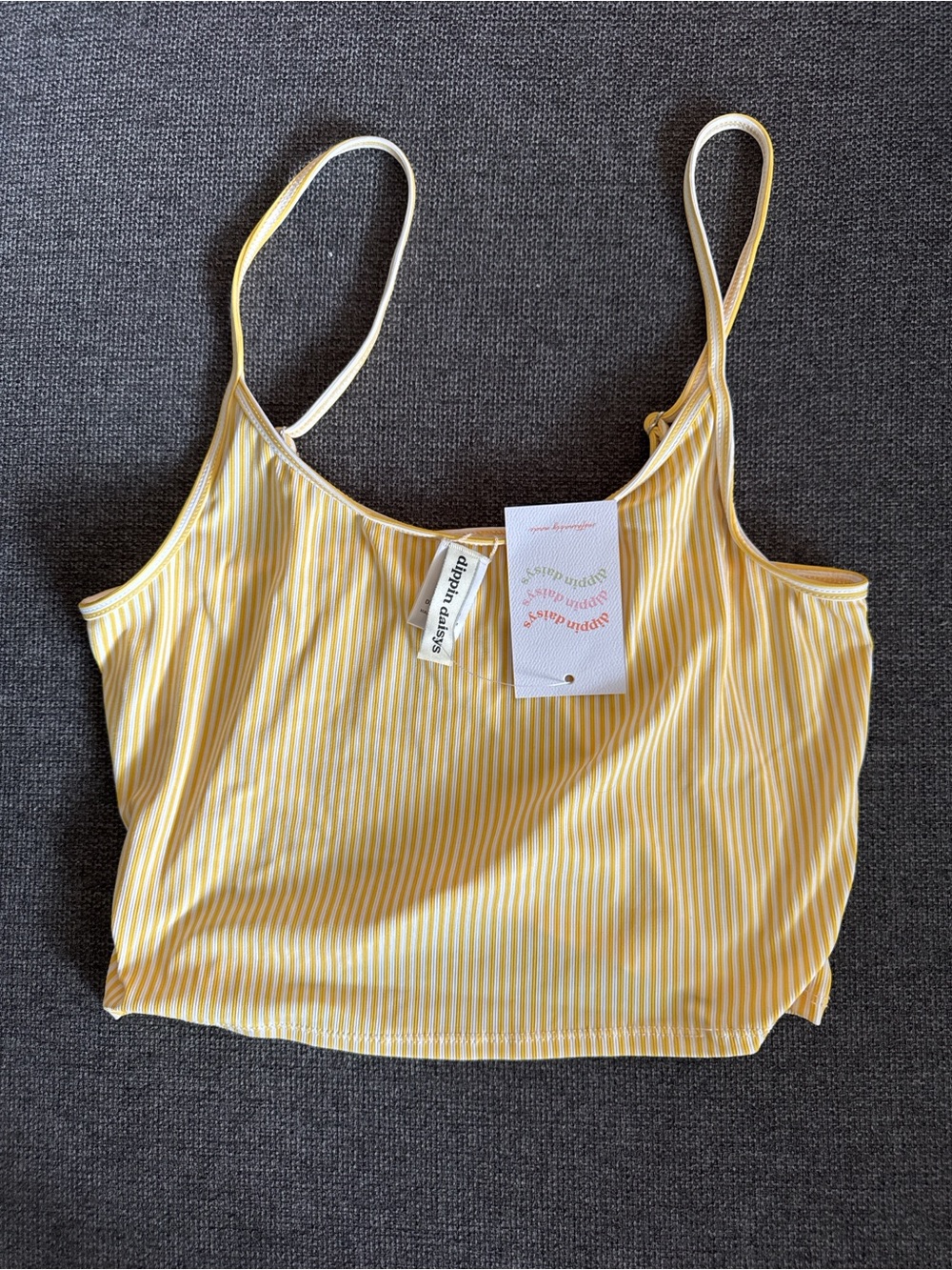 Dippin' Daisy's Yellow & White Striped Cami Crop Top